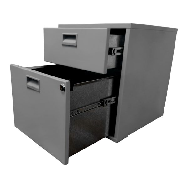 Archivero Metálico de 1 Gaveta y 1 Cajon Lapicero (1+1) Gris