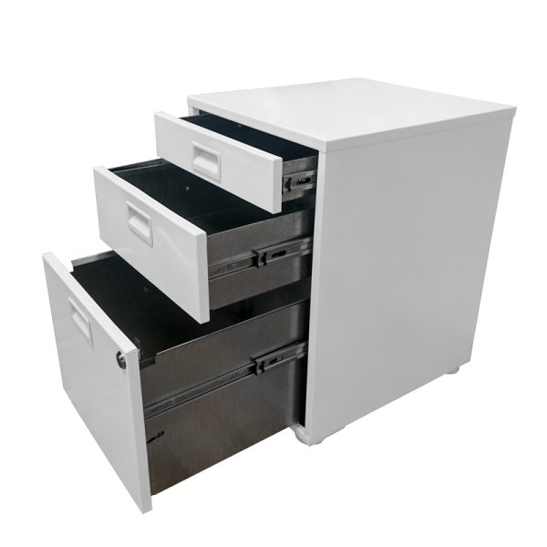 Archivero Metálico de 1 Gaveta, 1 Media Gaveta  y 1 Cajon Lapicero (1.5+1) - Blanco