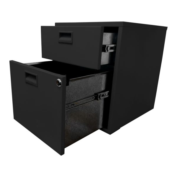 Archivero Metálico de 1 Gaveta y 1 Cajon Lapicero (1+1) Negro