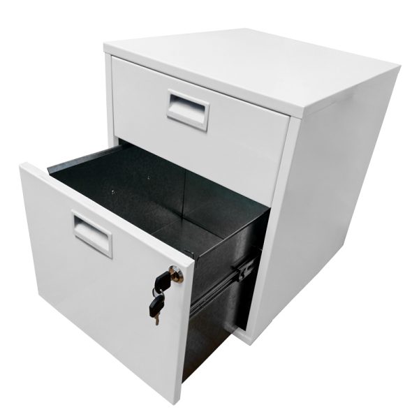 Archivero Metálico de 1 Gaveta y 1 Cajon Lapicero (1+1) Blanco