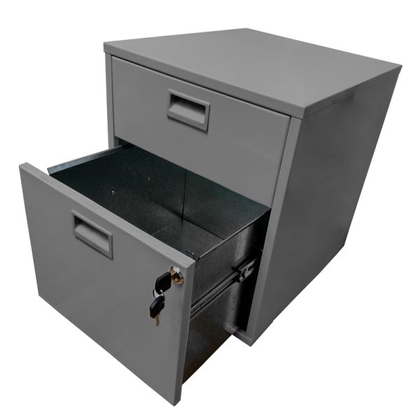 Archivero Metálico de 1 Gaveta y 1 Cajon Lapicero (1+1) Gris