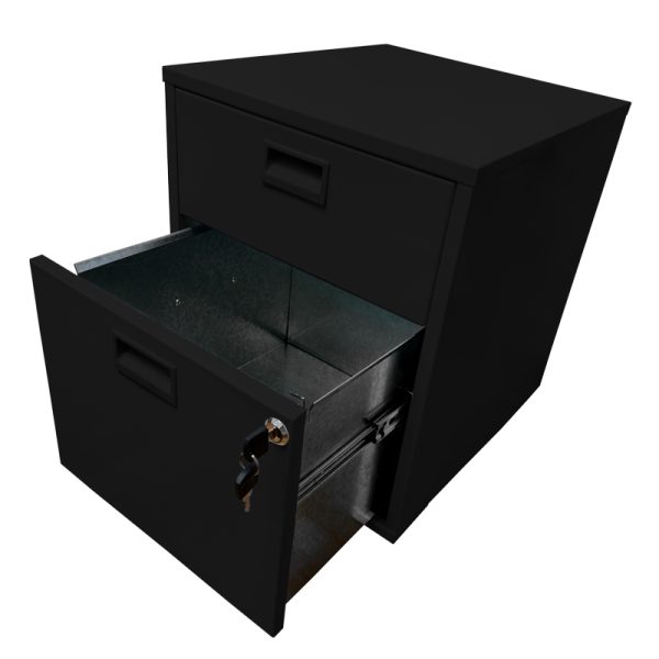 Archivero Metálico de 1 Gaveta y 1 Cajon Lapicero (1+1) Negro