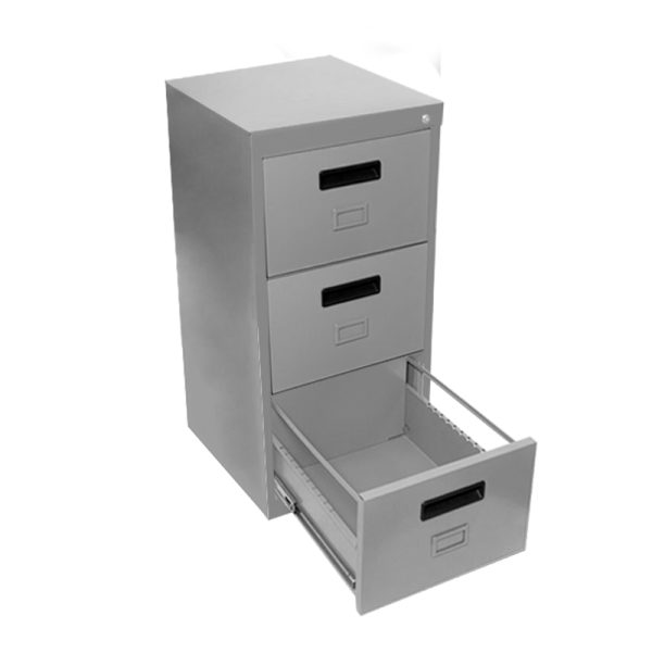 Archivero Metálico con Correderas 3 Gavetas Oficio - Gris