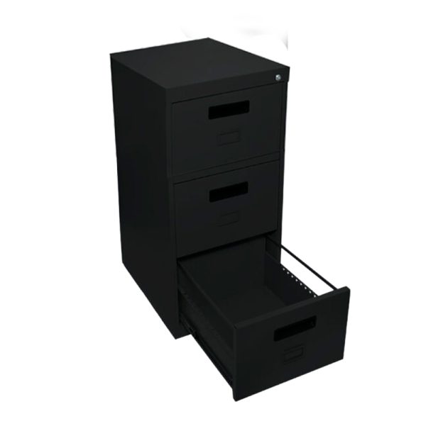 Archivero Metálico con Correderas 3 Gavetas Oficio - Negro - EKO