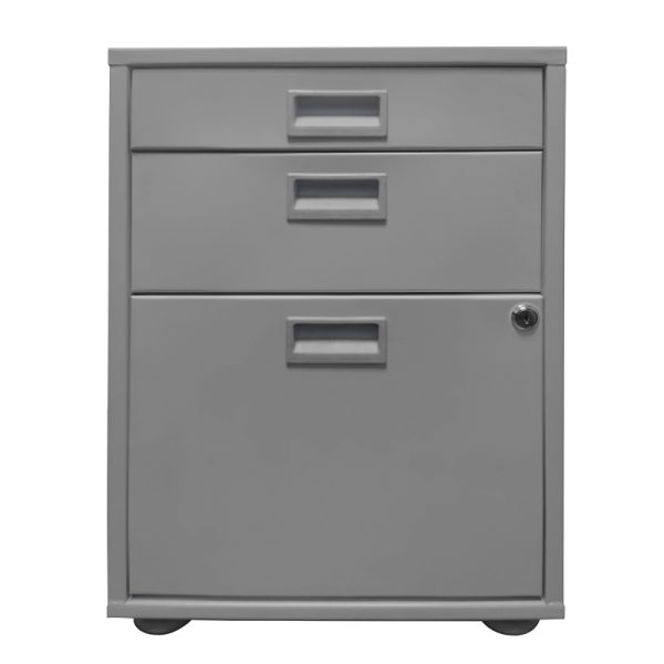 Archivero Metálico de 1 Gaveta, 1 Media Gaveta  y 1 Cajon Lapicero (1.5+1) - Gris