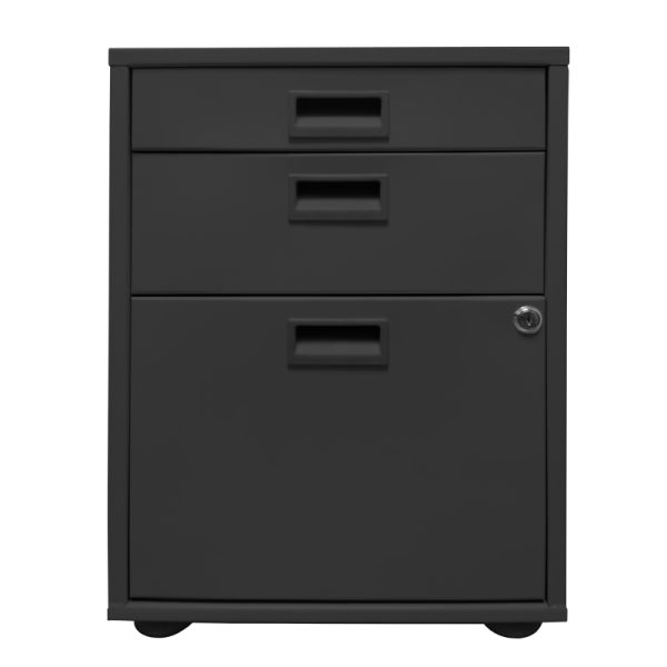 Archivero Metálico de 1 Gaveta, 1 Media Gaveta  y 1 Cajon Lapicero (1.5+1) - Negro