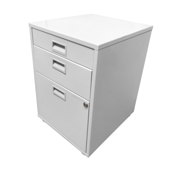 Archivero Metálico de 1 Gaveta, 1 Media Gaveta  y 1 Cajon Lapicero (1.5+1) - Blanco