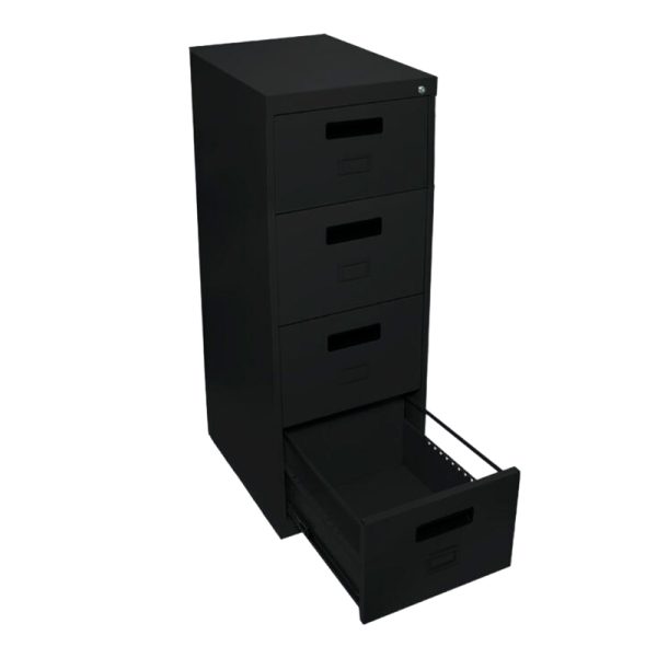 Archivero Metálico con Correderas 4 Gavetas Oficio - Negro - EKO