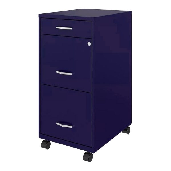 Archivero Metálico 2 Gavetas + 1 Cajón Papelero + Ruedas Carta