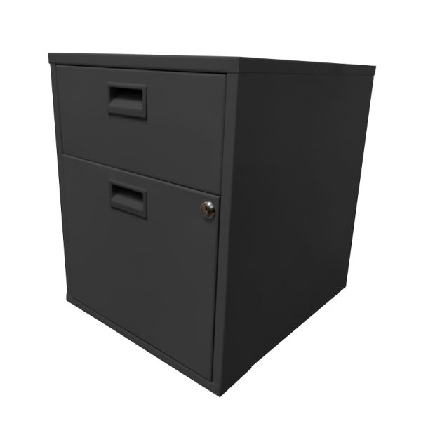 Archivero Metálico de 1 Gaveta y 1 Cajon Lapicero (1+1) Negro