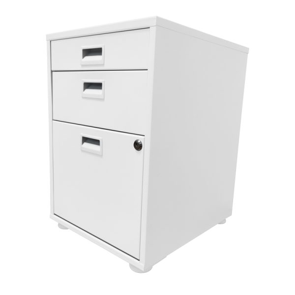 Archivero Metálico de 1 Gaveta, 1 Media Gaveta  y 1 Cajon Lapicero (1.5+1) - Blanco