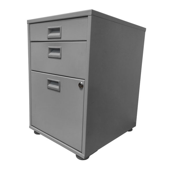 Archivero Metálico de 1 Gaveta, 1 Media Gaveta  y 1 Cajon Lapicero (1.5+1) - Gris